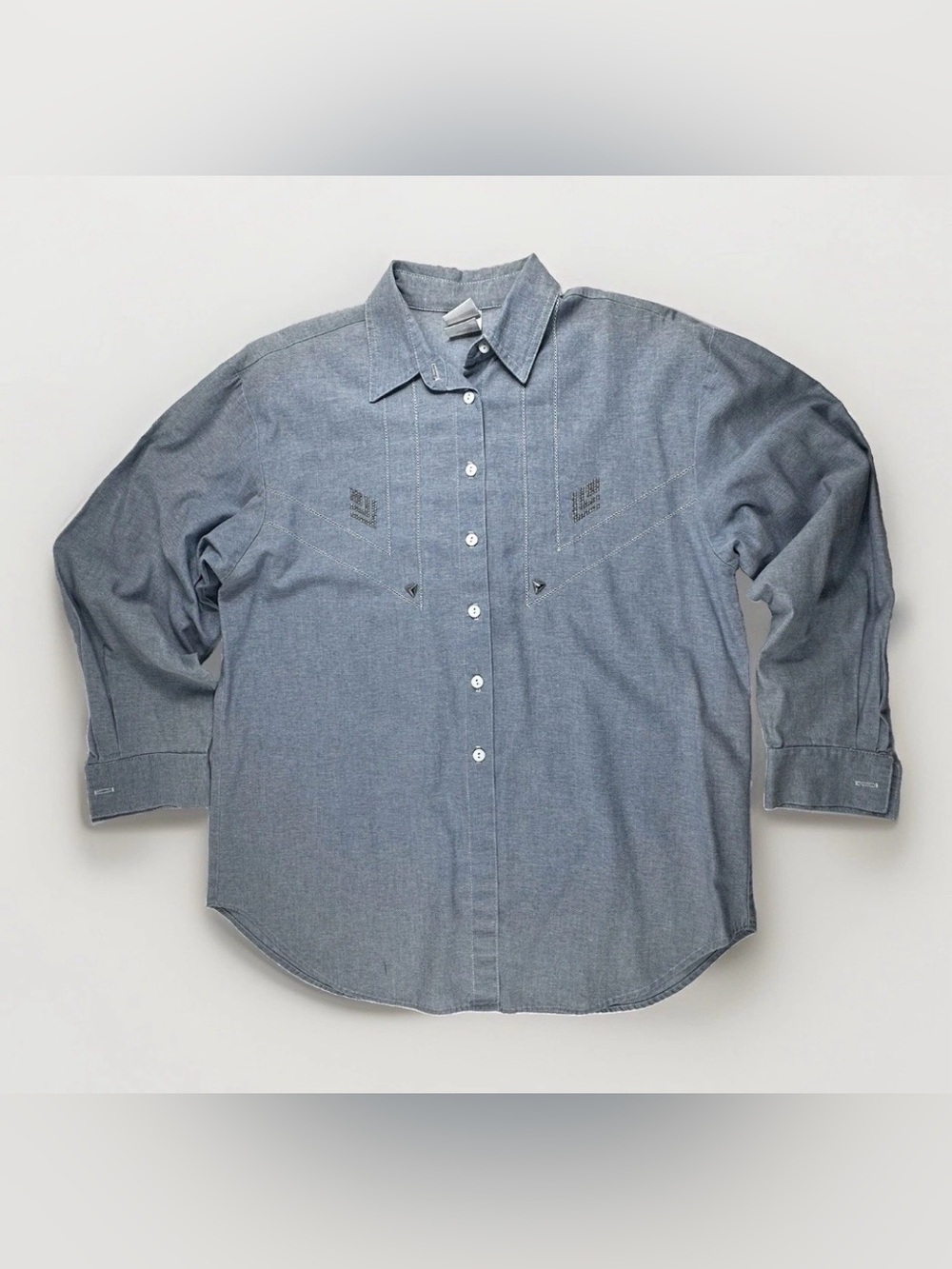 VTG G.W. Division of Graff Western Button Up USA Women's 10 Blue Grannycore
